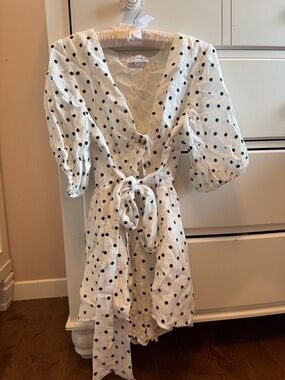 Sabo Skirt White Polka Dot Wrap Dress